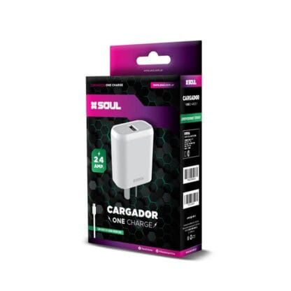 Cargador Soul Viajero Usb 1x 2.4a Micro-Usb Blanco