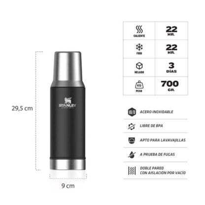 Termo Stanley Mate System Classic 800 Negro (10296001) - Imagen 2