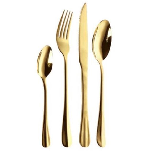 Set Cubiertos Kremer New York 24 Unid Gold (KR1043)