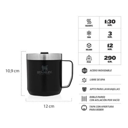 Taza Stanley Camp Mug 354 Ml Negro (09366035) - Imagen 2