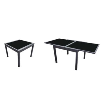 Mesa Ego Aluminio 90x180x73 Top Glass Negro (24000707)