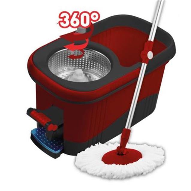 Mopa Centrifuga C/Pedal Pole, Rojo/Gris (TRA001/R)