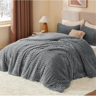 Acolchado Nordico Luxury Rib Gris King 280 x 230