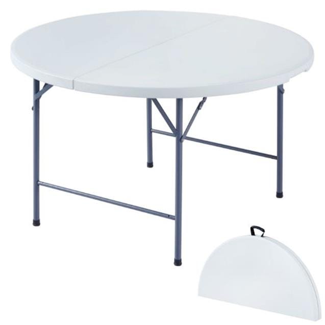 Mesa Redonda Portátil Crystal Rock Blanca 122x74 (5121201)