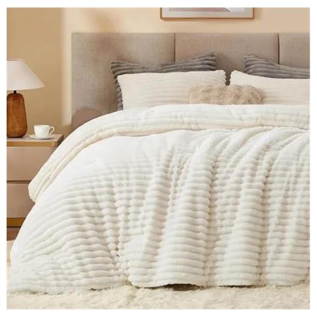 Acolchado Nordico Luxury Rib Twin Natural 170x230 C/Fundas De Almohadas